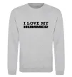 Свитшот I love my Hummer Серый меланж фото