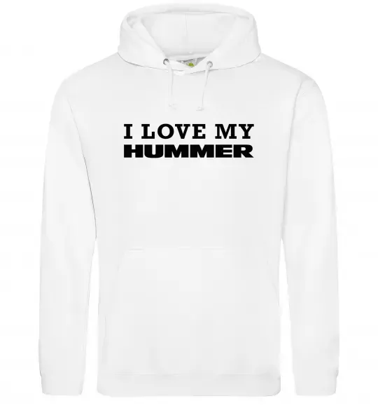 Чоловіча толстовка (худі) I love my Hummer Білий фото