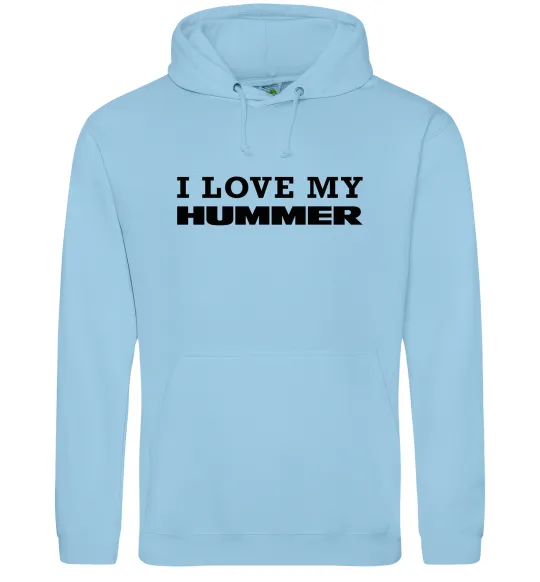 Чоловіча толстовка (худі) I love my Hummer Блакитний фото