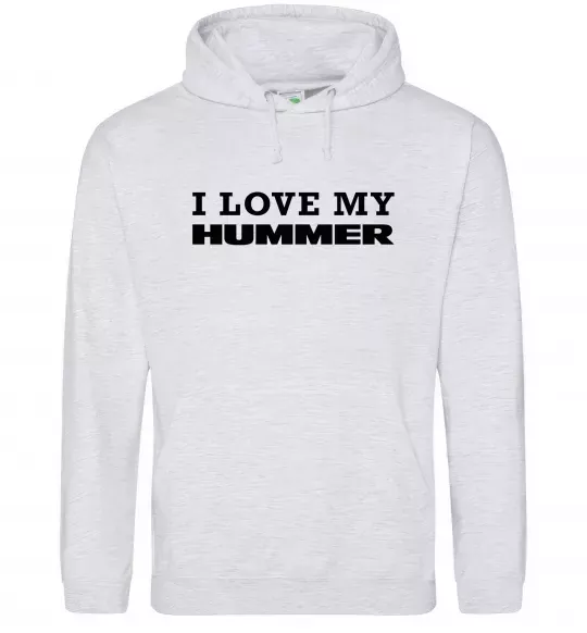 Женская толстовка (худи) I love my Hummer Серый меланж фото