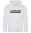 Женская толстовка (худи) I love my Hummer Серый меланж фото