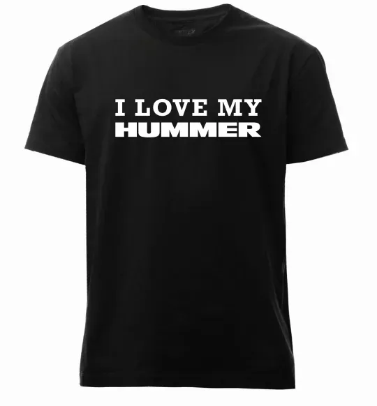 Мужская премиум футболка I love my Hummer Черный фото