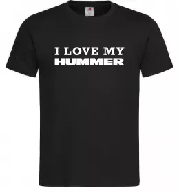 Мужская футболка I love my Hummer Черный фото