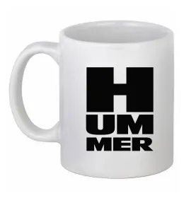 Чашка керамическая Real men drive Hummer Белый фото