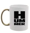 Чашка з кольоровою ручкою Hummer квадрат Золото фото