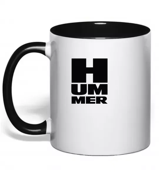 Чашка с цветной ручкой Hummer квадрат Черный фото