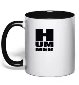 Чашка с цветной ручкой Hummer big H Черный фото