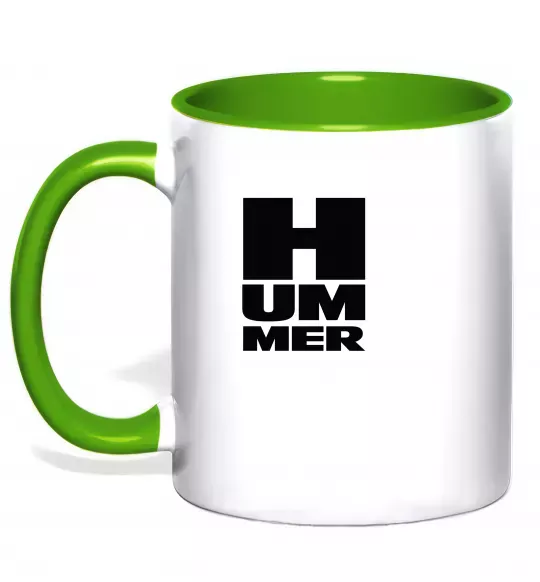 Чашка с цветной ручкой Hummer квадрат Зеленый фото