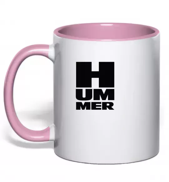 Чашка с цветной ручкой Hummer квадрат Нежно розовый фото