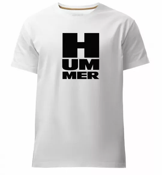 Мужская премиум футболка Hummer квадрат Белый фото