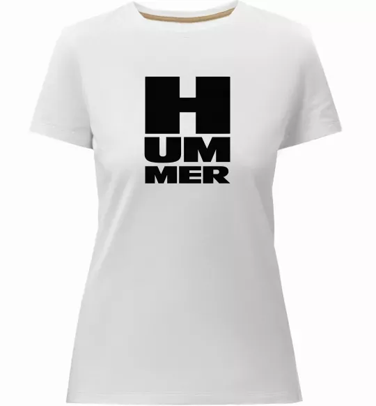 Жіноча преміум футболка Hummer квадрат Білий фото