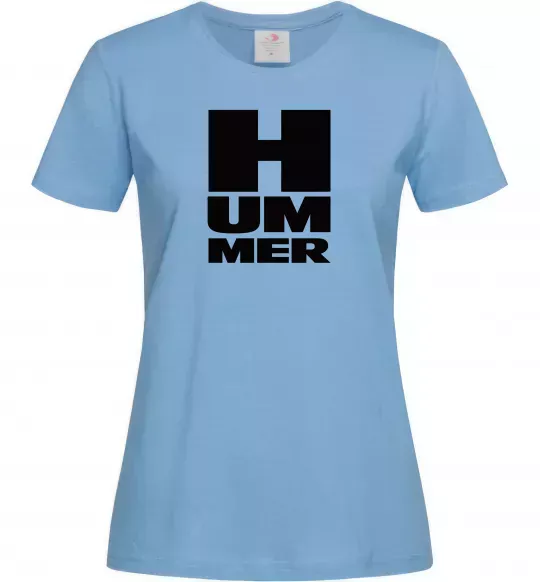 Жіноча футболка Hummer квадрат Блакитний фото