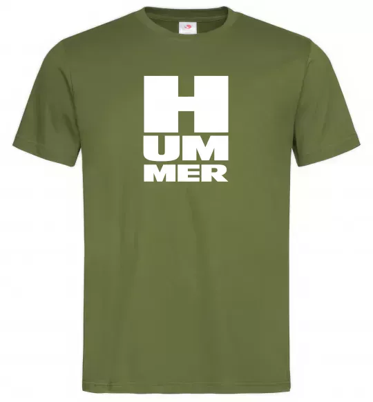 Мужская футболка Hummer квадрат Оливковый фото