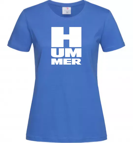 Жіноча футболка Hummer квадрат Яскраво-синій фото