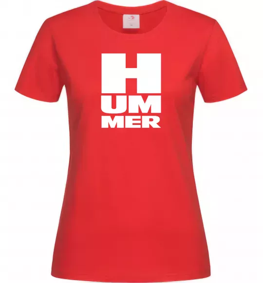 Жіноча футболка Hummer квадрат Червоний фото
