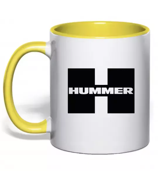 Чашка с цветной ручкой Hummer big H Солнечно желтый фото