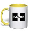 Чашка з кольоровою ручкою Hummer big H Лимонний фото