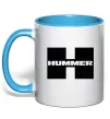 Чашка с цветной ручкой Hummer big H Голубой фото