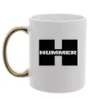 Чашка с цветной ручкой Hummer big H Золото фото