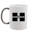 Чашка с цветной ручкой Hummer big H Серебро фото