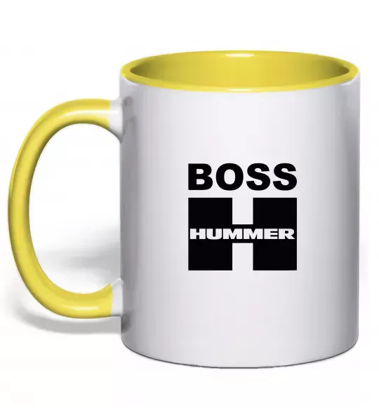 Чашка с цветной ручкой Boss Hummer Солнечно желтый фото
