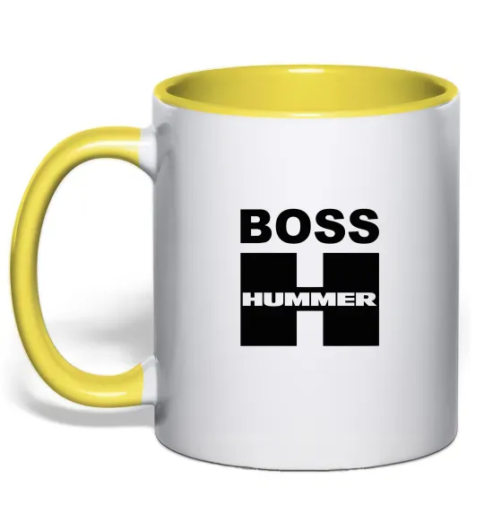 Чашка с цветной ручкой Boss Hummer Лимонный фото