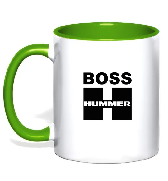 Чашка с цветной ручкой Boss Hummer Лаймовый фото