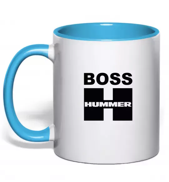 Чашка с цветной ручкой Boss Hummer Голубой фото