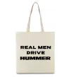 Эко-сумка Real men drive Hummer Бежевый фото