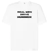 Футболка Оверсайз Real men drive Hummer Білий фото