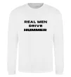 Світшот Real men drive Hummer Білий фото