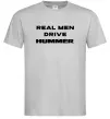 Чоловіча футболка Real men drive Hummer Сірий Чоловіча футболка Real men drive Hummer Сірий фото