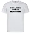 Чоловіча футболка Real men drive Hummer Білий Чоловіча футболка Real men drive Hummer Білий фото
