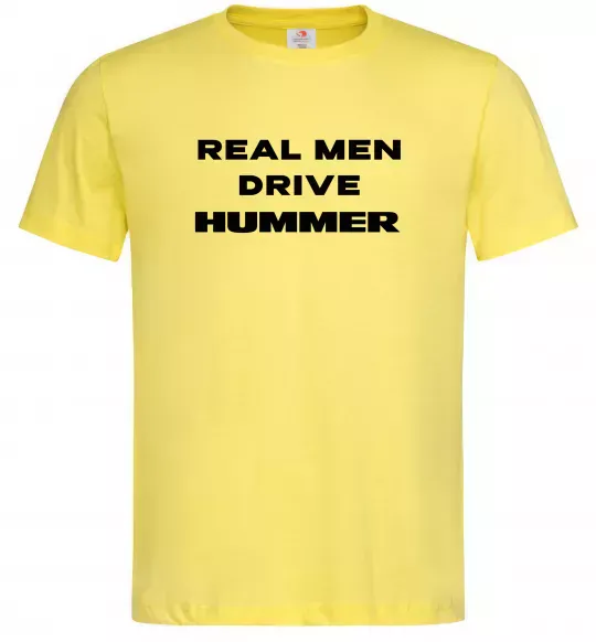 Чоловіча футболка Real men drive Hummer Лимонний фото