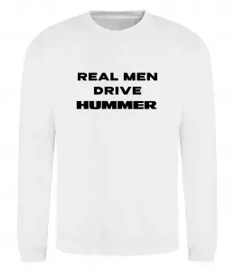Свитшот Real men drive Hummer Белый фото