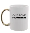 Чашка з кольоровою ручкою Hummer one love Золото фото
