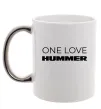 Чашка з кольоровою ручкою Hummer one love Срібло фото