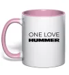 Чашка з кольоровою ручкою Hummer one love Ніжно рожевий фото