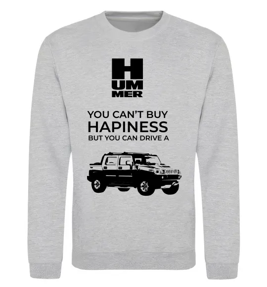 Свитшот You can drive Hummer Серый меланж фото