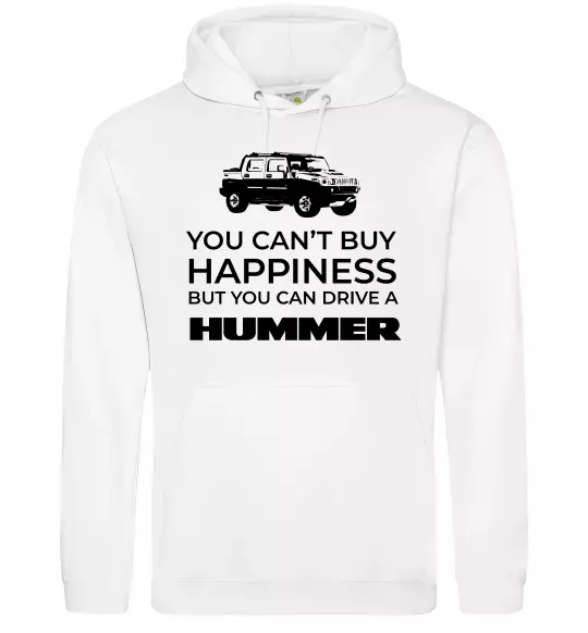 Мужская толстовка (худи) You can drive Hummer Белый фото