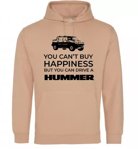 Мужская толстовка (худи) You can drive Hummer Песочный фото