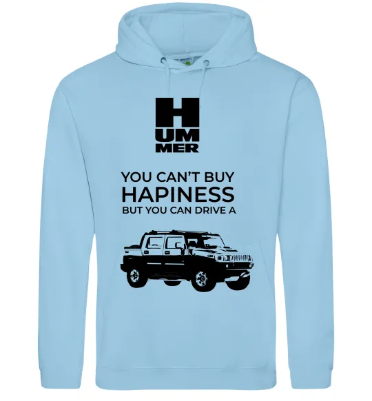 Мужская толстовка (худи) You can drive Hummer Голубой фото