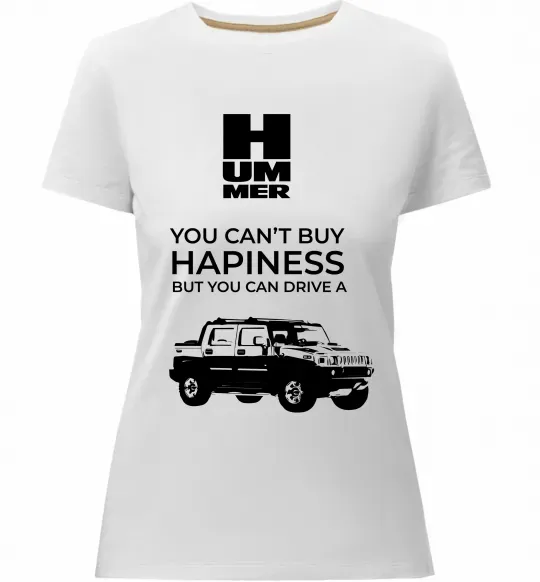 Жіноча преміум футболка You can drive Hummer Білий фото