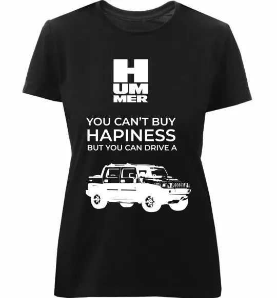 Жіноча преміум футболка You can drive Hummer Чорний фото