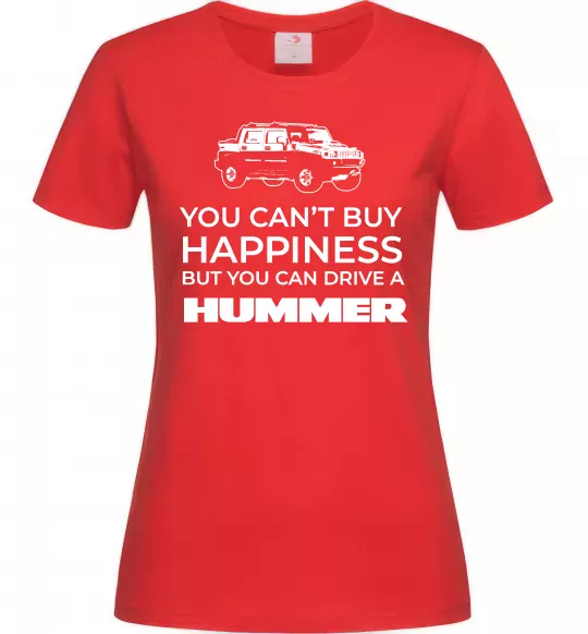 Женская футболка You can drive Hummer Красный фото