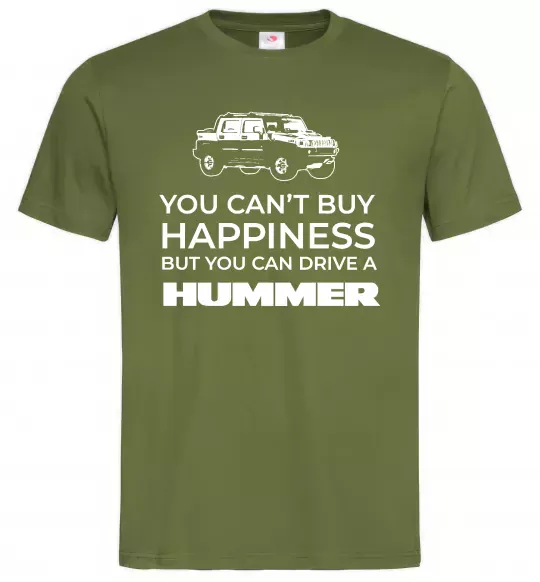 Мужская футболка You can drive Hummer Оливковый фото