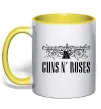 Чашка з кольоровою ручкою Guns N Roses Лимонний фото