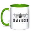 Чашка з кольоровою ручкою Guns N` Roses Зелений фото