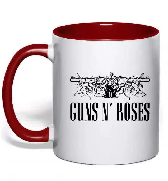 Чашка з кольоровою ручкою Guns N` Roses Червоний фото