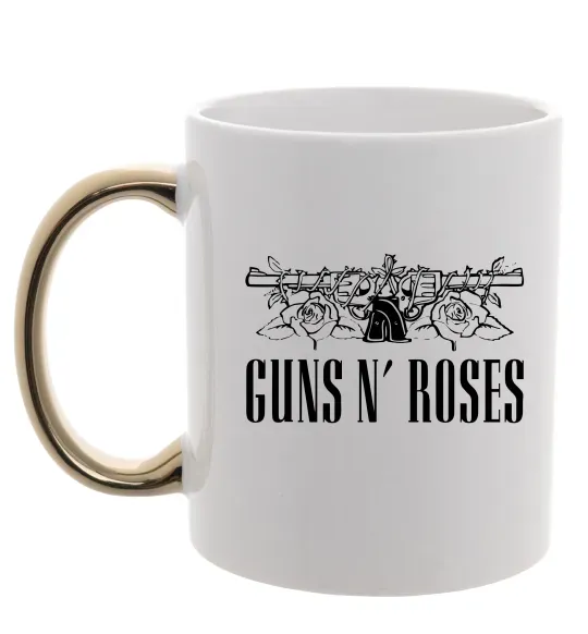 Чашка з кольоровою ручкою Guns N` Roses Золото фото